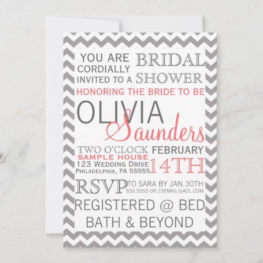 Brautparty Moderne Einladung (Vorderseite)