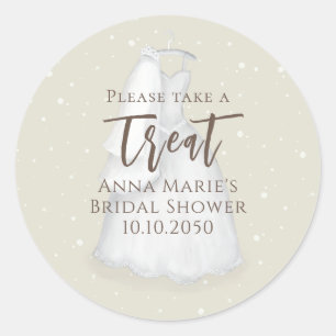 Brautparty Moderne Minimalistische Hochzeitskleid  Runder Aufkleber