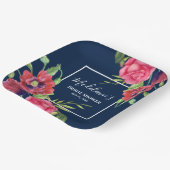 Brautparty Moderne Rosa Blume auf der Dunklen Mari Pappteller (Gewinkelt)