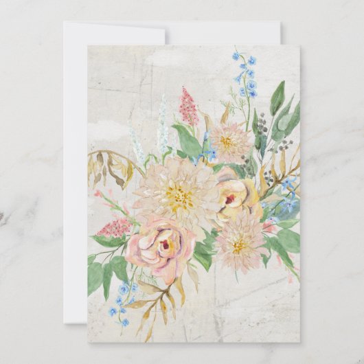 Brautparty Moderne Wasserfarbe BOHO Blumenmarmor Einladung (Rückseite)