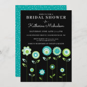 Brautparty | Moderner Blumengarten Einladung (Vorne/Hinten)