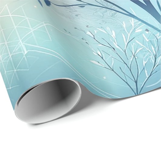 Brautparty Moderner Hochzeitsbaum Geschenkpapier (Rolleneckpunkt)