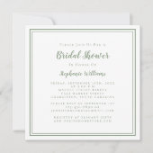 Brautparty Moderner Platz Elegante Terrasse Grün Einladung (Vorderseite)