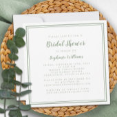 Brautparty Moderner Platz Elegante Terrasse Grün Einladung