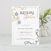 Brautparty | Moderner Schwarz-Gold-Minimal Ankündigung (Stehend Vorderseite)