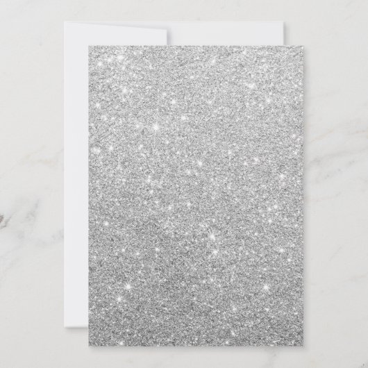 Brautparty Moderner Silberner Glitzer Elegant Einladung (Rückseite)