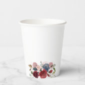 Brautparty Modernes Burgund Blush Pappbecher (Rückseite)