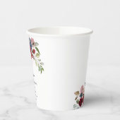 Brautparty Modernes Burgund Blush Pappbecher (Links)