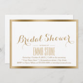 Brautparty Modernes Gold Foil Border Einladung (Vorne/Hinten)