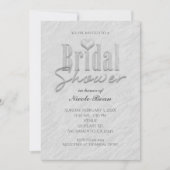 Brautparty Modernes, schick-weißes Grau Einladung (Vorderseite)