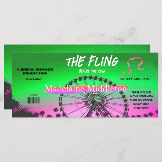 Brautparty Modernes Sommerfestival Flug (Vorne/Hinten)