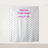 Brautparty Monogram Name Polka Dots Marble Cool Wandteppich (Vorderseite)