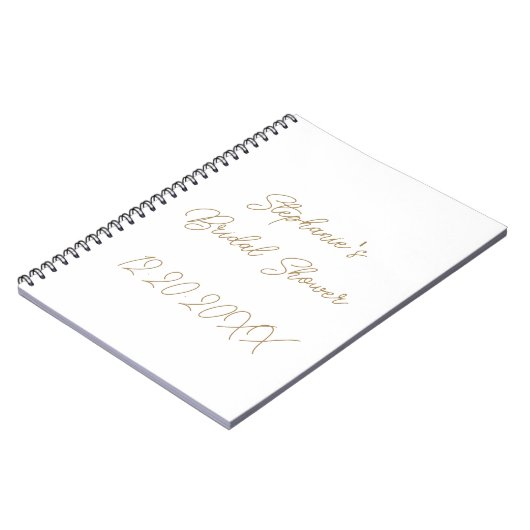 Brautparty Monogramme HochzeitGold Script Gast Notizblock (Linke Seite)