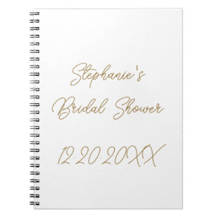 Brautparty Monogramme HochzeitGold Script Gast Notizblock