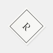 Brautparty Monogramme Name Schwarz-weiß Hochzeit Serviette (Ecke)