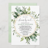 Brautparty nach Mail Grüne Goldkalyptus Einladung (Vorne/Hinten)