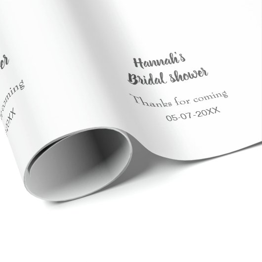 Brautparty Name Datum Jahr hinzufügen Dank für das Geschenkpapier (Rolleneckpunkt)