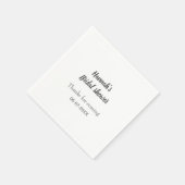Brautparty Name Datum Jahr hinzufügen Dank für das Serviette (Ecke)