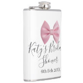 Brautparty-Name Datum Pastell stilvolle rosa Schle Flachmann (Rechts)