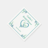 Brautparty Napkin - Aqua Watercolor Herzstück Serviette (Ecke)