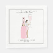 Brautparty Napkin - Bubbly Rose Serviette (Vorderseite)