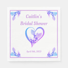 Brautparty Napkin - Periwinkle Wasserfarbenherz Serviette