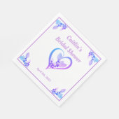 Brautparty Napkin - Periwinkle Wasserfarbenherz Serviette (Ecke)