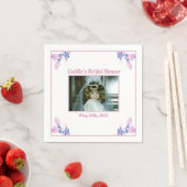 Brautparty Napkin - Rosa Thema mit Foto Serviette (Beispiel)