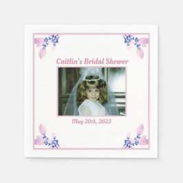 Brautparty Napkin - Rosa Thema mit Foto Serviette