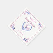 Brautparty Napkin - Rosa Wasserfarbenherz Serviette (Ecke)
