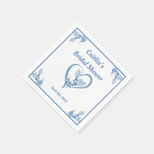 Brautparty Napkin - Thema Blaue Wasserfarbe Serviette (Ecke)