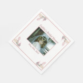 Brautparty Napkin - Thema "Dusty Rose mit Foto" Serviette (Ecke)