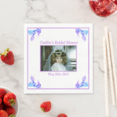 Brautparty Napkin - Thema Periwinkle mit Foto Serviette (Beispiel)