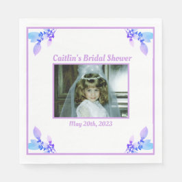 Brautparty Napkin - Thema Periwinkle mit Foto Serviette