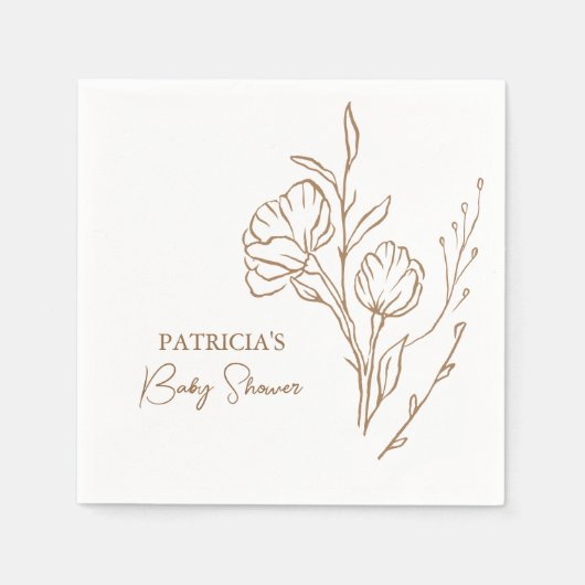 Brautparty Napkins | Eleganter Gold-Script-Stil Serviette (Vorderseite)