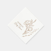 Brautparty Napkins | Eleganter Gold-Script-Stil Serviette (Ecke)