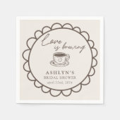 Brautparty Napkins, handgezeichneter Kaffee Serviette (Vorderseite)