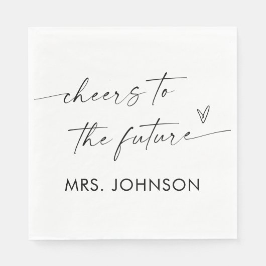 Brautparty Napkins | Modernes Minimalistisch Serviette (Vorderseite)