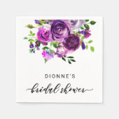 Brautparty Napkins Wasserfarbe Lila Serviette (Vorderseite)