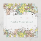 Brautparty Natürliche weiße Einladung (Vorne/Hinten)