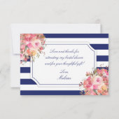 Brautparty Nautical Anchor Blue Vielen Dank Dankeskarte (Rückseite)