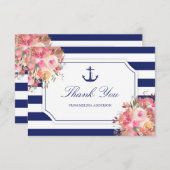 Brautparty Nautical Anchor Blue Vielen Dank Dankeskarte (Vorne/Hinten)