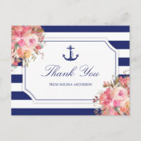 Brautparty Nautical Anchor Floral Vielen Dank