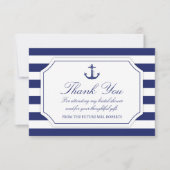 Brautparty Nautical Anchor Navy Blue Vielen Dank Dankeskarte (Vorderseite)