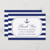 Brautparty Nautical Anchor Navy Blue Vielen Dank Dankeskarte (Vorne/Hinten)