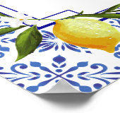 Brautparty Navy Blue & Lemon Poster (Ecke)