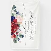 Brautparty Navy Blue und Burgund Banner (Vertikal)