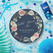 Brautparty Navy Blush Elfenbeinküste Rose Wreath Pappteller (Party)