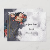 Brautparty Navy GEOMETRIC WATERCOLOR Rezept Postkarte (Vorne/Hinten)