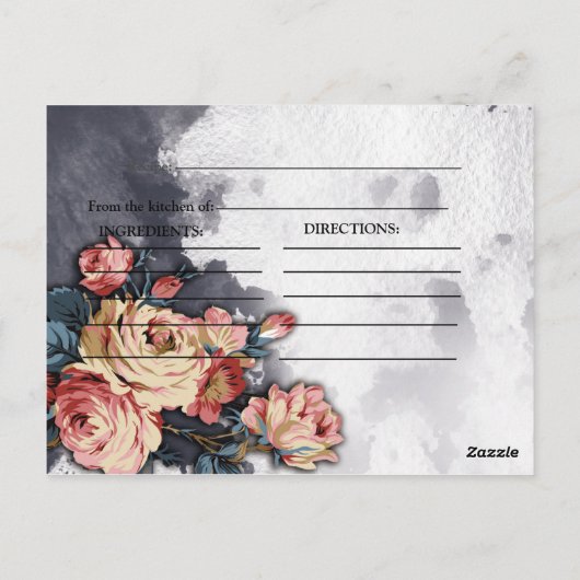 Brautparty Navy GEOMETRIC WATERCOLOR Rezept Postkarte (Rückseite)